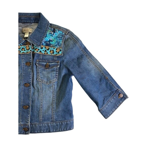 LOFT Outlet Blue Denim Jean Jacket Women’s Small Custom Design Excellent - Picture 9 of 10